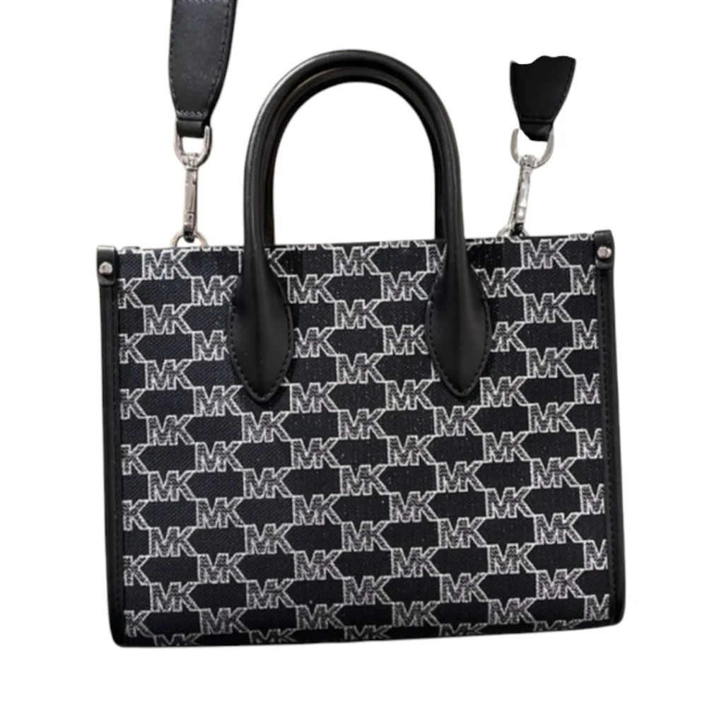 MICHAEL KORS MIRELLA SMALL shopper signature LOGO TOP ZIP black multi CROSSBODY